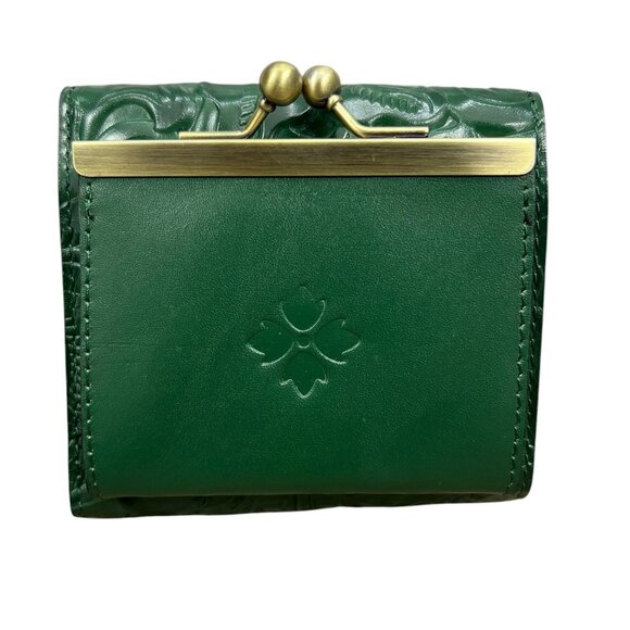 NWT PATRICIA NASH Leather Reiti Bi Fold Kiss Lock Frame Pocket Tooled Wallet - Picture 1 of 6